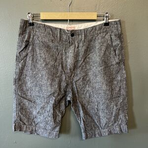 Levi Strauss & Co Mens Size 32 Linen Blend Shorts Gray Button Back Pockets